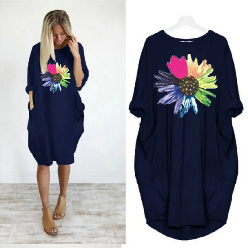 Women's Loose Long Sleeved Summer Plus Size Dress Autumn Winter Joke T-shirt Summer O Neck Short Sleeve Graphic T Shirts