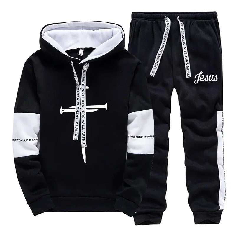 Jesus Cross Printed Hoodie 2025 Trendy