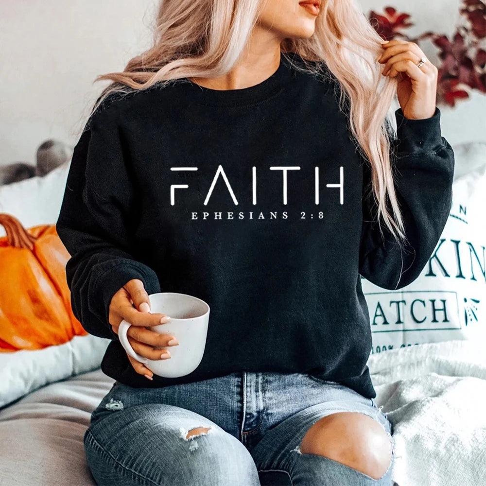 Trendy Faith Sweatshirt Bible Verse Shirt Christian