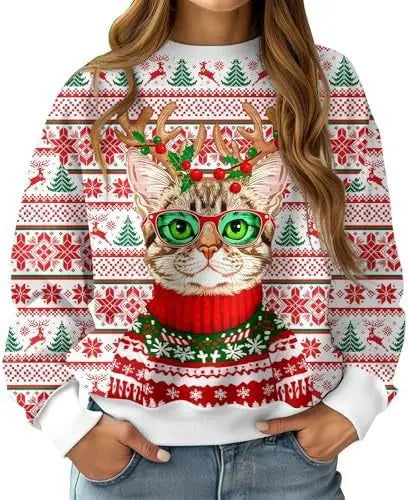 New Christmas Reindeer 3D Print Sweatshirts