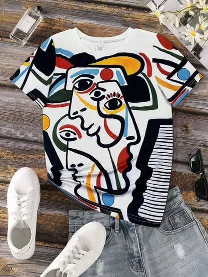 Fashion Leopard Jesus 3D Print T-Shirts Women