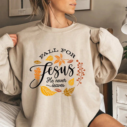 Unisex Love Jesus Never Leave Pullover Vintage