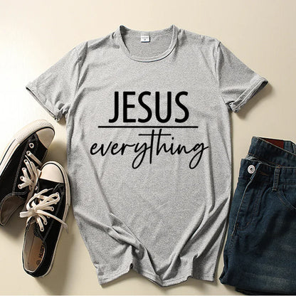 Jesus Everything Letter Print Women T Shirt