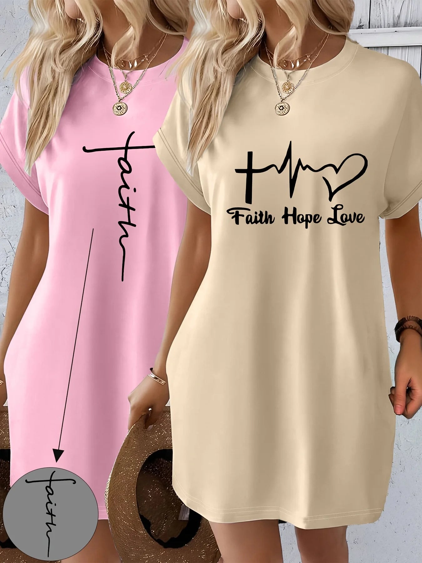 Women'S Casual Knit T Shirt Dress