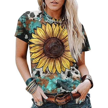 New Jesus Cross Leopard 3D Print T-shirt Women