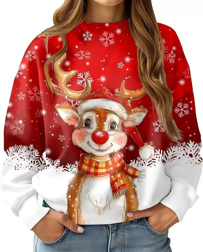 New Christmas Reindeer 3D Print Sweatshirts