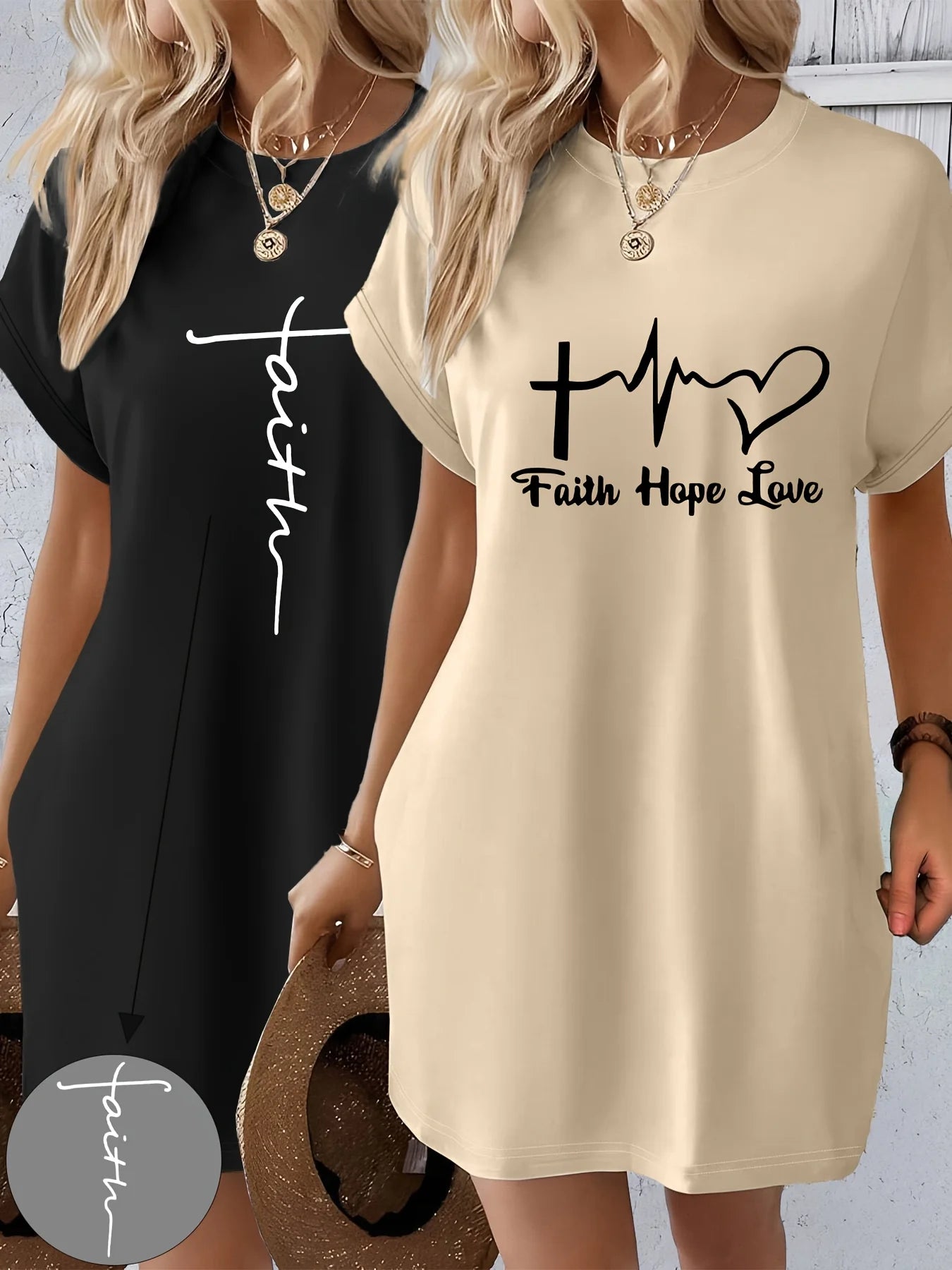 Women'S Casual Knit T Shirt Dress