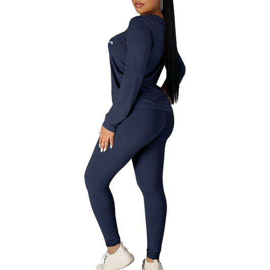 T-shirt and tight pants sportswear two-piece set