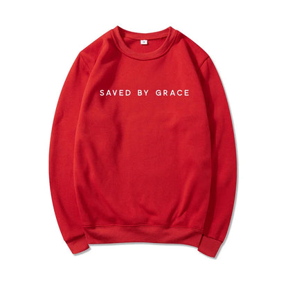 Saved By Grace Sweatshirt Christian Crewneck Sweatshirts