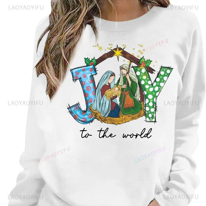 KIDDAD Jesus Christmas Sweatshirts Women