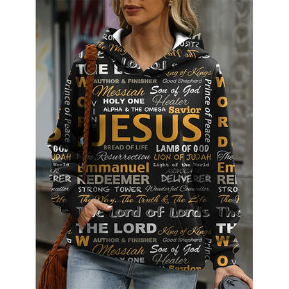 Jesus Letter 3D Print Hoodies Women Hooded Sweatshirts