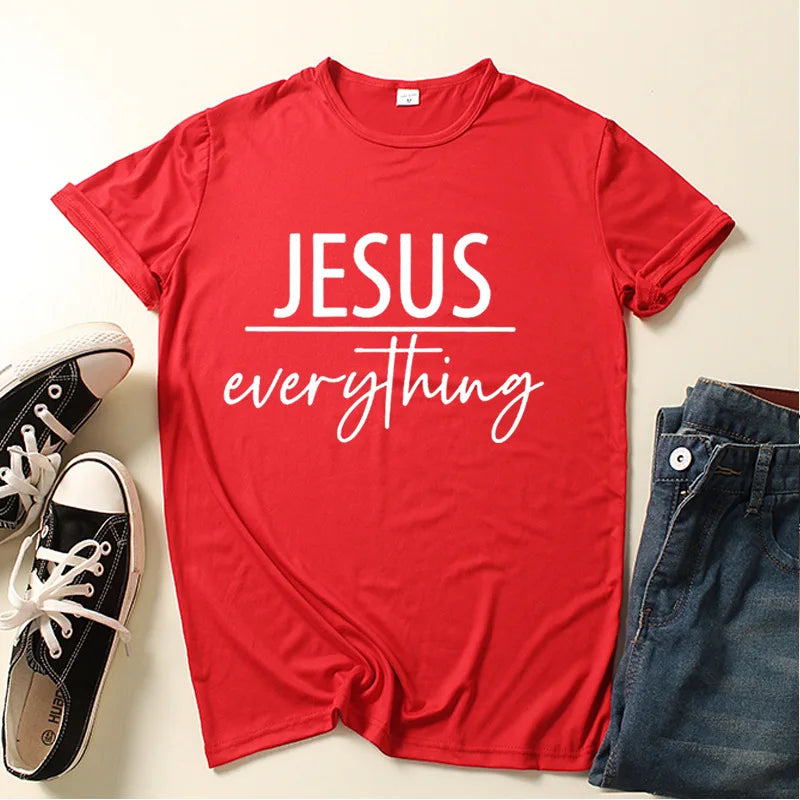 Jesus Everything Letter Print Women T Shirt