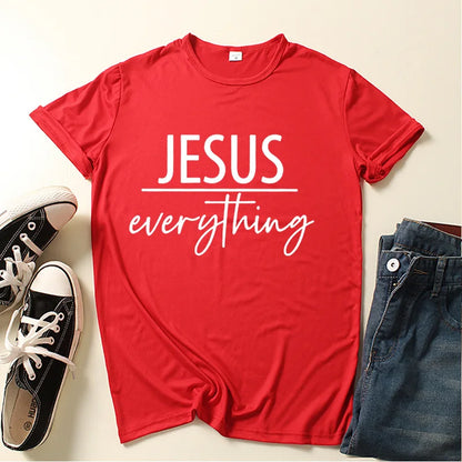 Jesus Everything Letter Print Women T Shirt