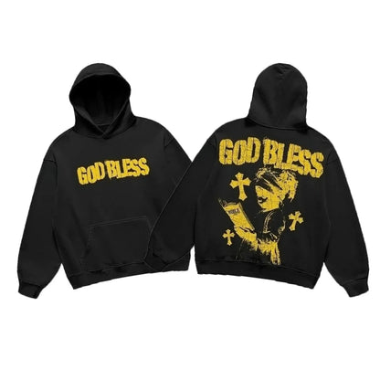 God Bless Children's Prayer Graphic Print Hoodies
