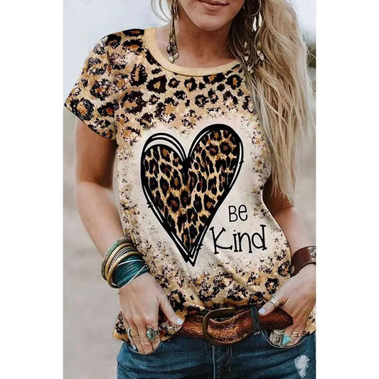 New Jesus Cross Leopard 3D Print T-shirt Women