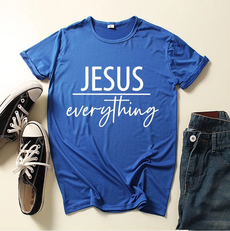 Jesus Everything Letter Print Women T Shirt