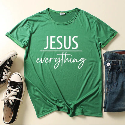Jesus Everything Letter Print Women T Shirt