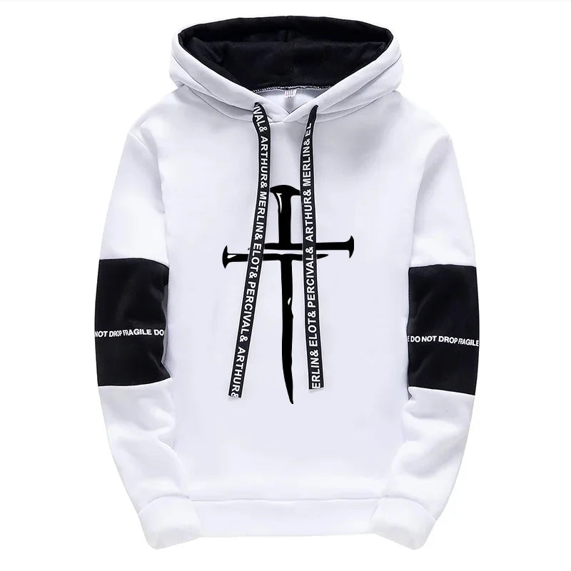 Jesus Cross Printed Hoodie 2025 Trendy