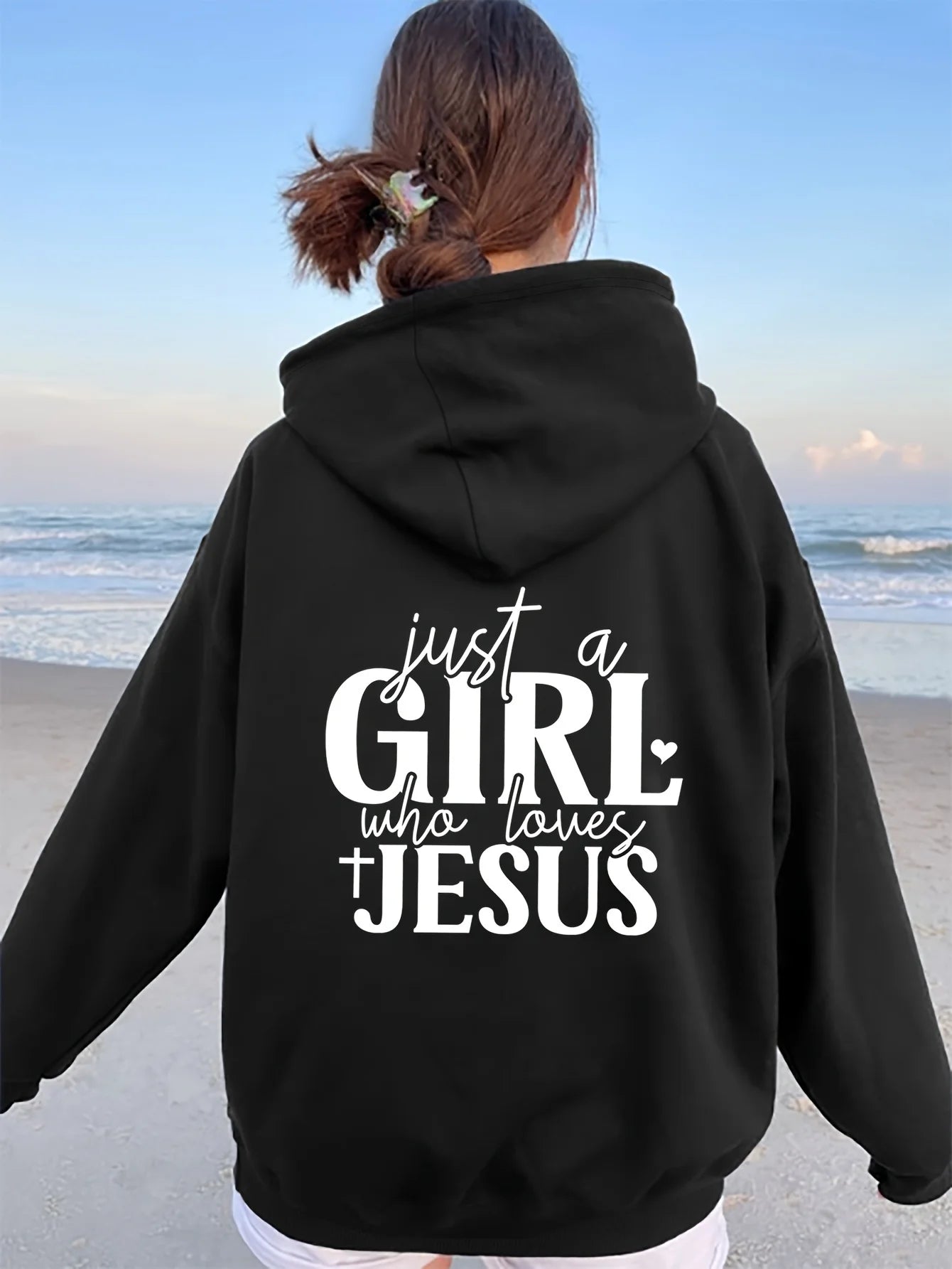 "Just a Who Loves Jesus" Black Hooded