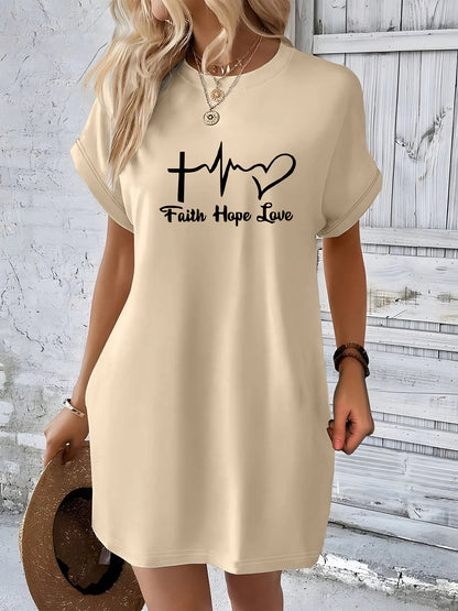 Women'S Casual Knit T Shirt Dress