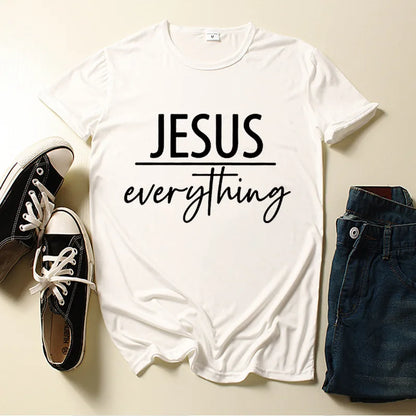Jesus Everything Letter Print Women T Shirt