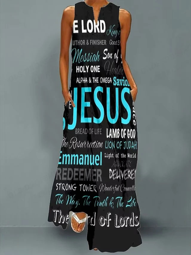 Christian Jesus Dress Women Fashion Party Evening