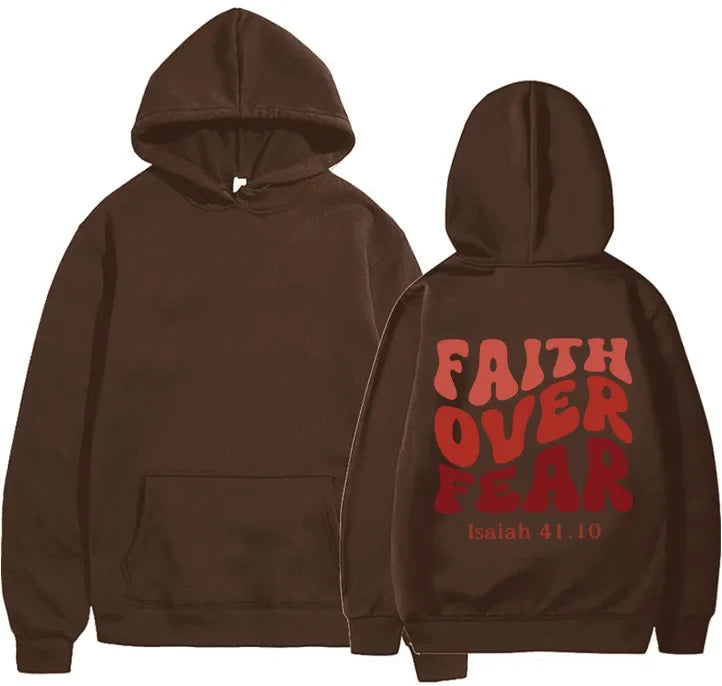 FAITH OVER FEAR Plush sweatshirt for women