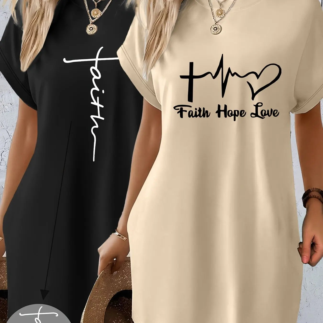 Women'S Casual Knit T Shirt Dress