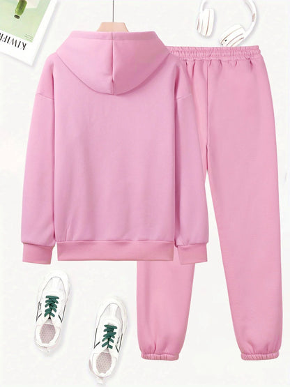 Women's autumn and winter loose hoodie+sweatpants