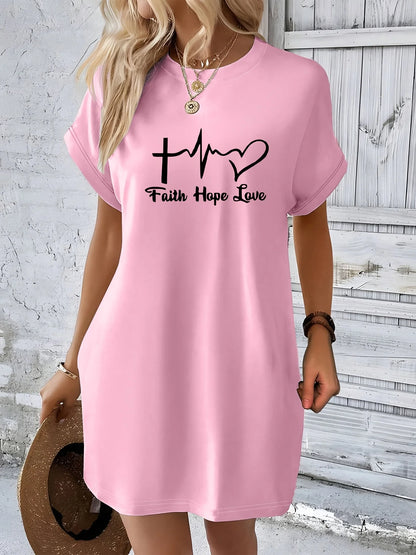 Women'S Casual Knit T Shirt Dress