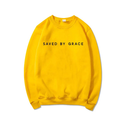 Saved By Grace Sweatshirt Christian Crewneck Sweatshirts