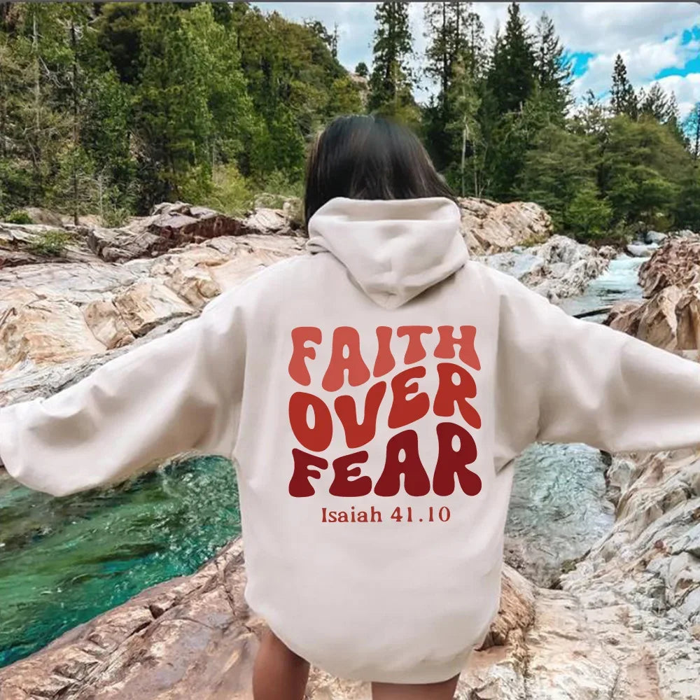 FAITH OVER FEAR Plush sweatshirt for women