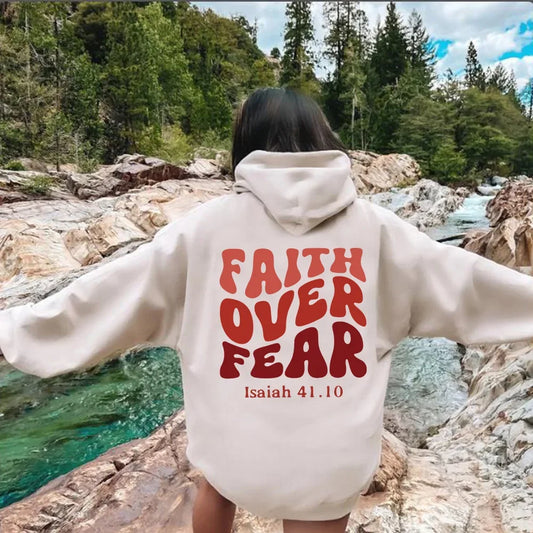 FAITH OVER FEAR Plush sweatshirt for women