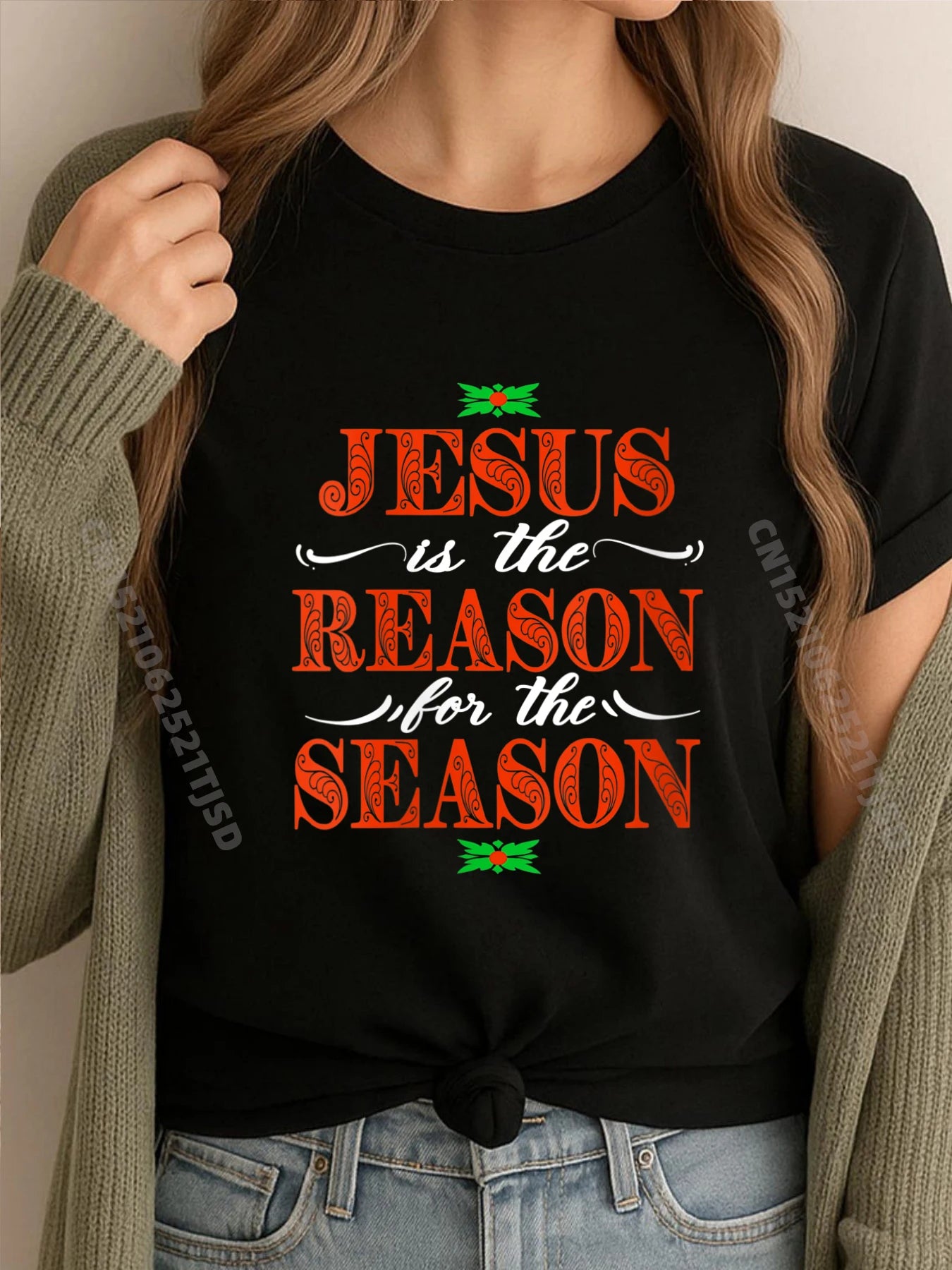 Womens Christian Christmas Holiday Jesus