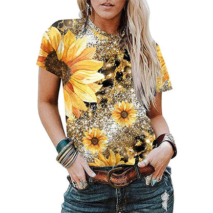 New Jesus Cross Leopard 3D Print T-shirt Women