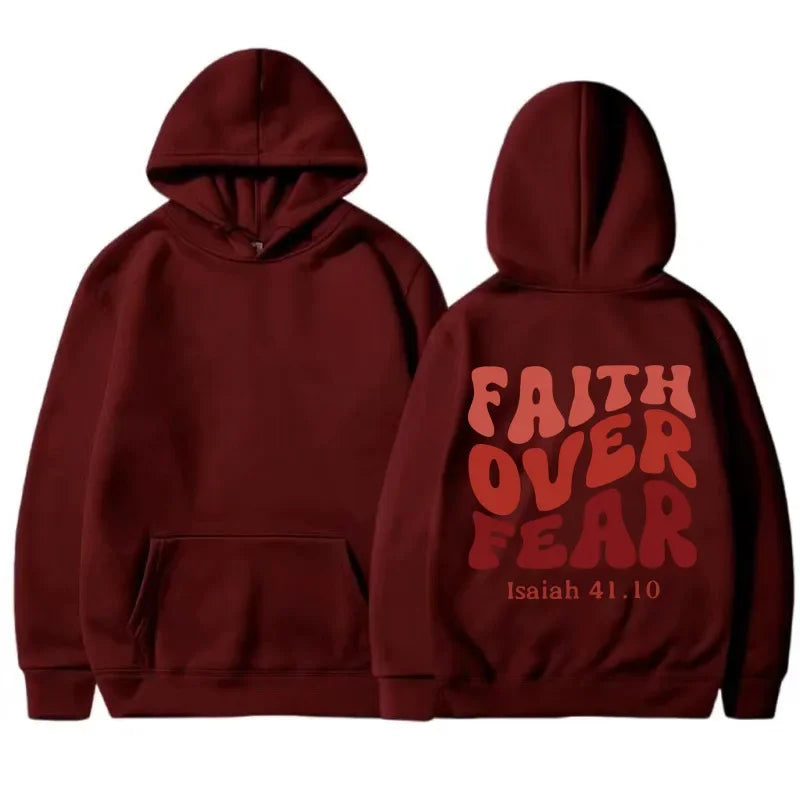 FAITH OVER FEAR Plush sweatshirt for women