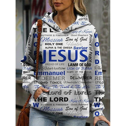 Jesus Letter 3D Print Hoodies Women Hooded Sweatshirts