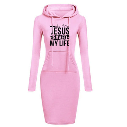 Jesus Saved My Life Hooded Dress Women's