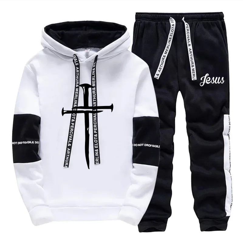Jesus Cross Printed Hoodie 2025 Trendy