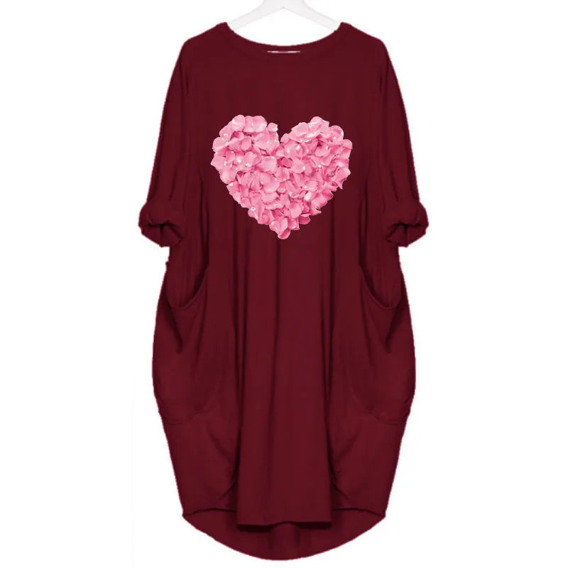 Women's Loose  Long Sleeved Summer Plus Size Dress Autumn  Winter  Joke T-shirt Summer O Neck Short Sleeve Graphic T Shirts