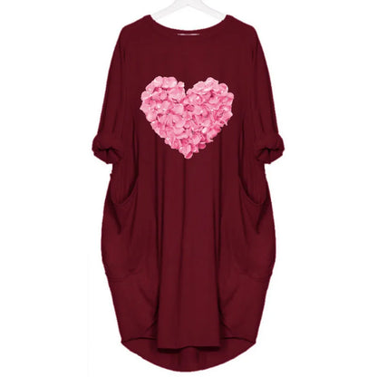 Women's Loose  Long Sleeved Summer Plus Size Dress Autumn  Winter  Joke T-shirt Summer O Neck Short Sleeve Graphic T Shirts