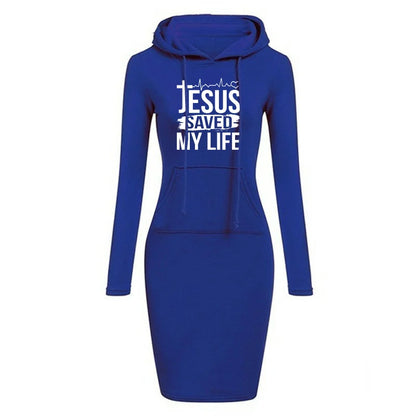 Jesus Saved My Life Hooded Dress Women's