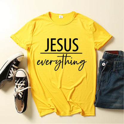 Jesus Everything Letter Print Women T Shirt