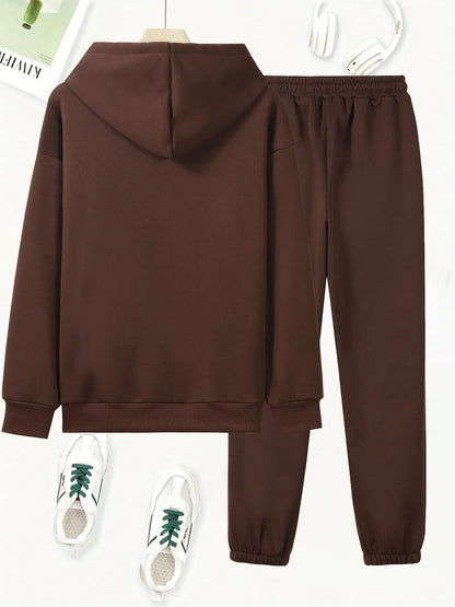 Women's autumn and winter loose hoodie+sweatpants