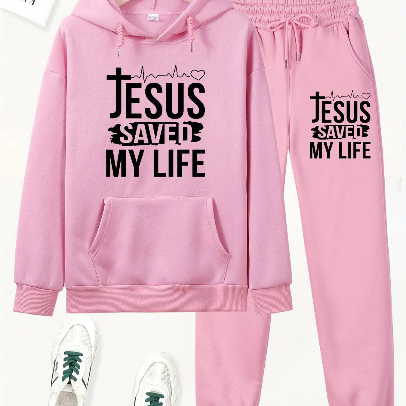 Women's autumn and winter loose hoodie+sweatpants