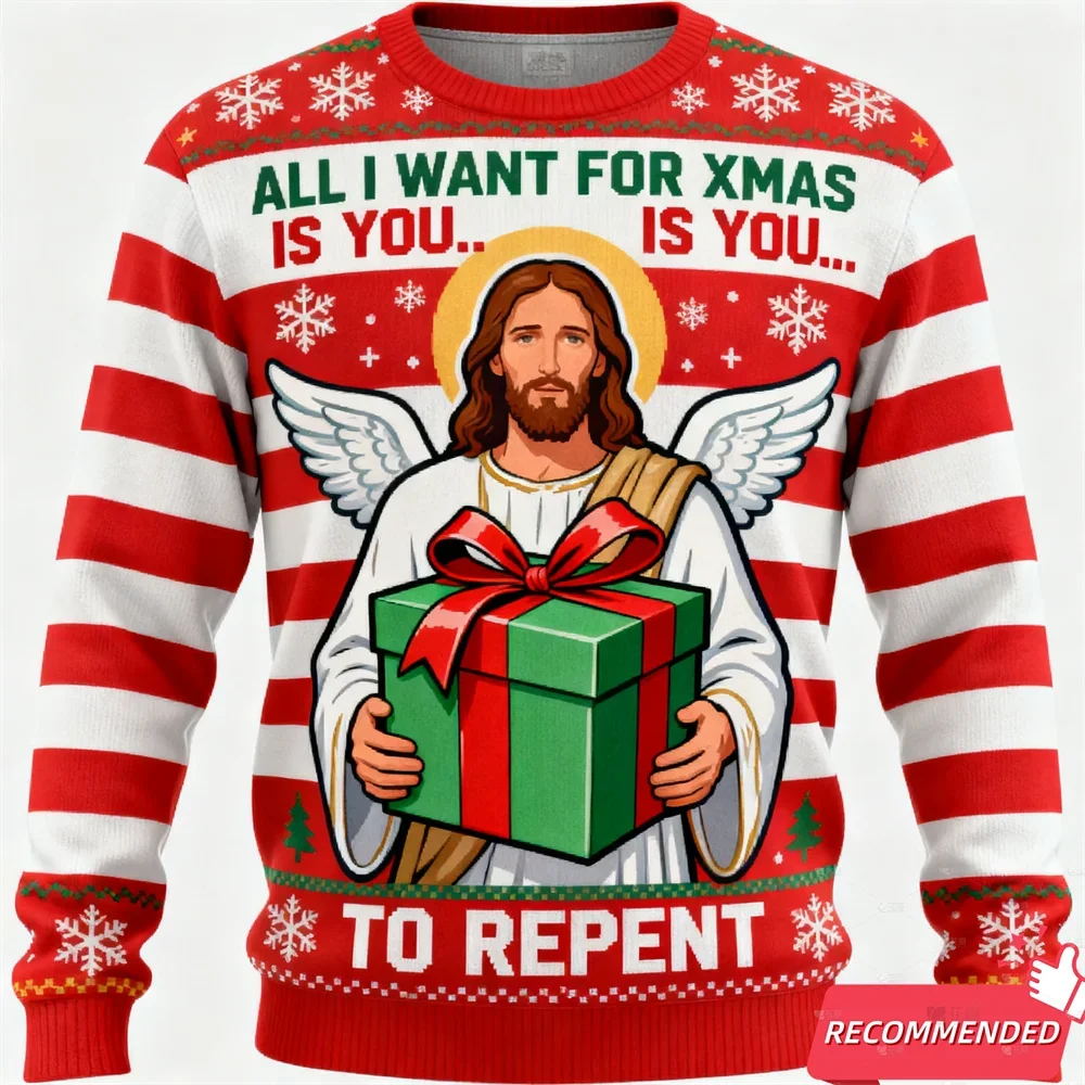 2025 Funny Jesus Ugly Christmas Sweater