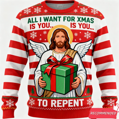 2025 Funny Jesus Ugly Christmas Sweater