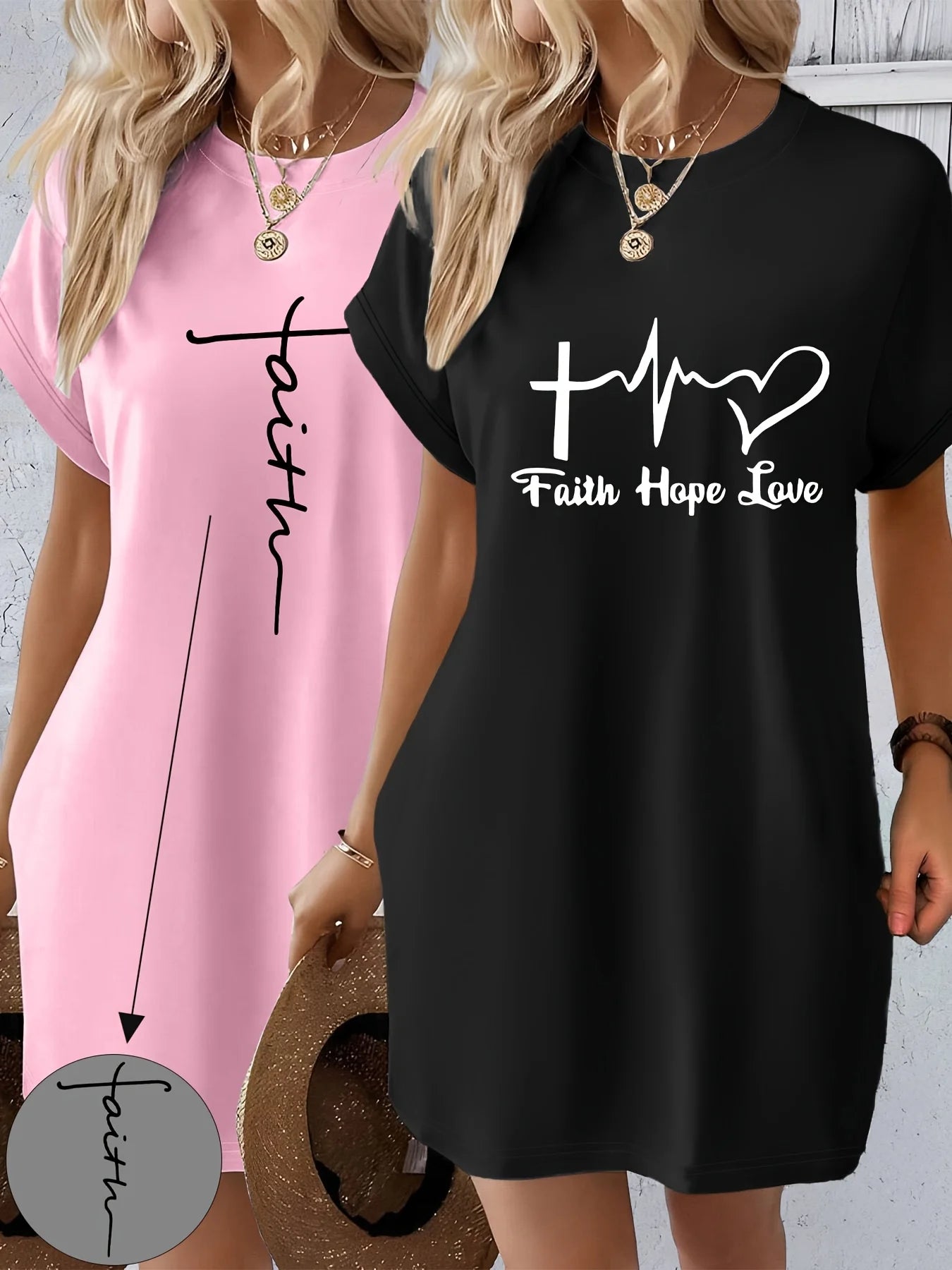 Women'S Casual Knit T Shirt Dress