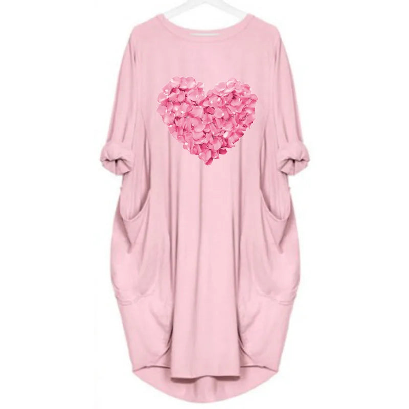 Women's Loose  Long Sleeved Summer Plus Size Dress Autumn  Winter  Joke T-shirt Summer O Neck Short Sleeve Graphic T Shirts