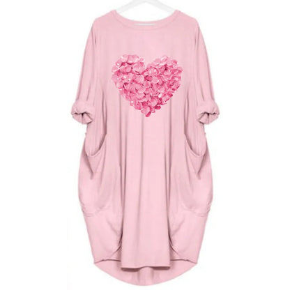 Women's Loose  Long Sleeved Summer Plus Size Dress Autumn  Winter  Joke T-shirt Summer O Neck Short Sleeve Graphic T Shirts